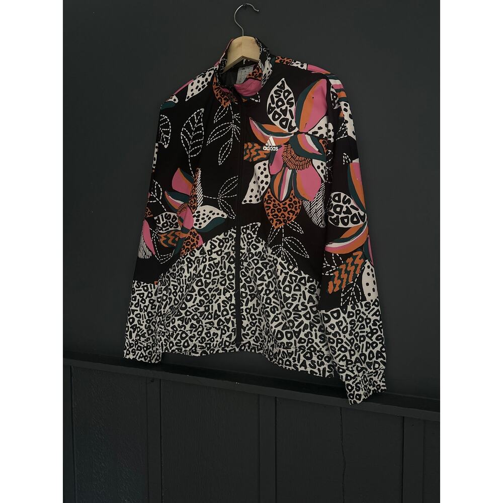 Farm Rio X Adidas Farm Rio Print Relaxed Lightweight Windbreaker Size Small - Picture 14 of 14